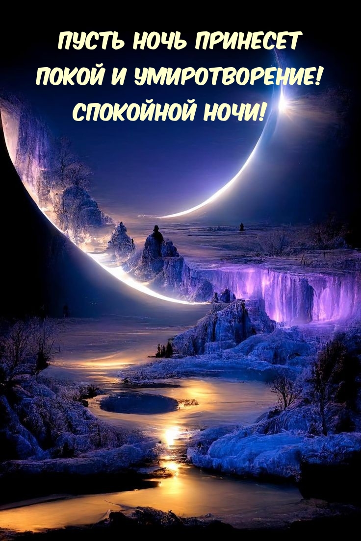 Пусть ночь принесет покой и умиротворение! Спокойной ночи!