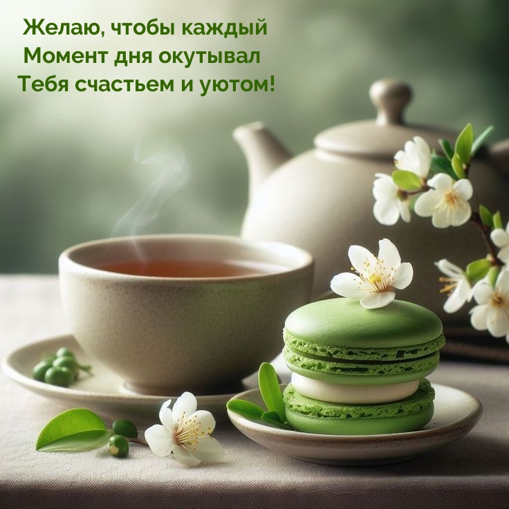 Желаю, чтобы каждый момент дня окутывал тебя счастьем и уютом!