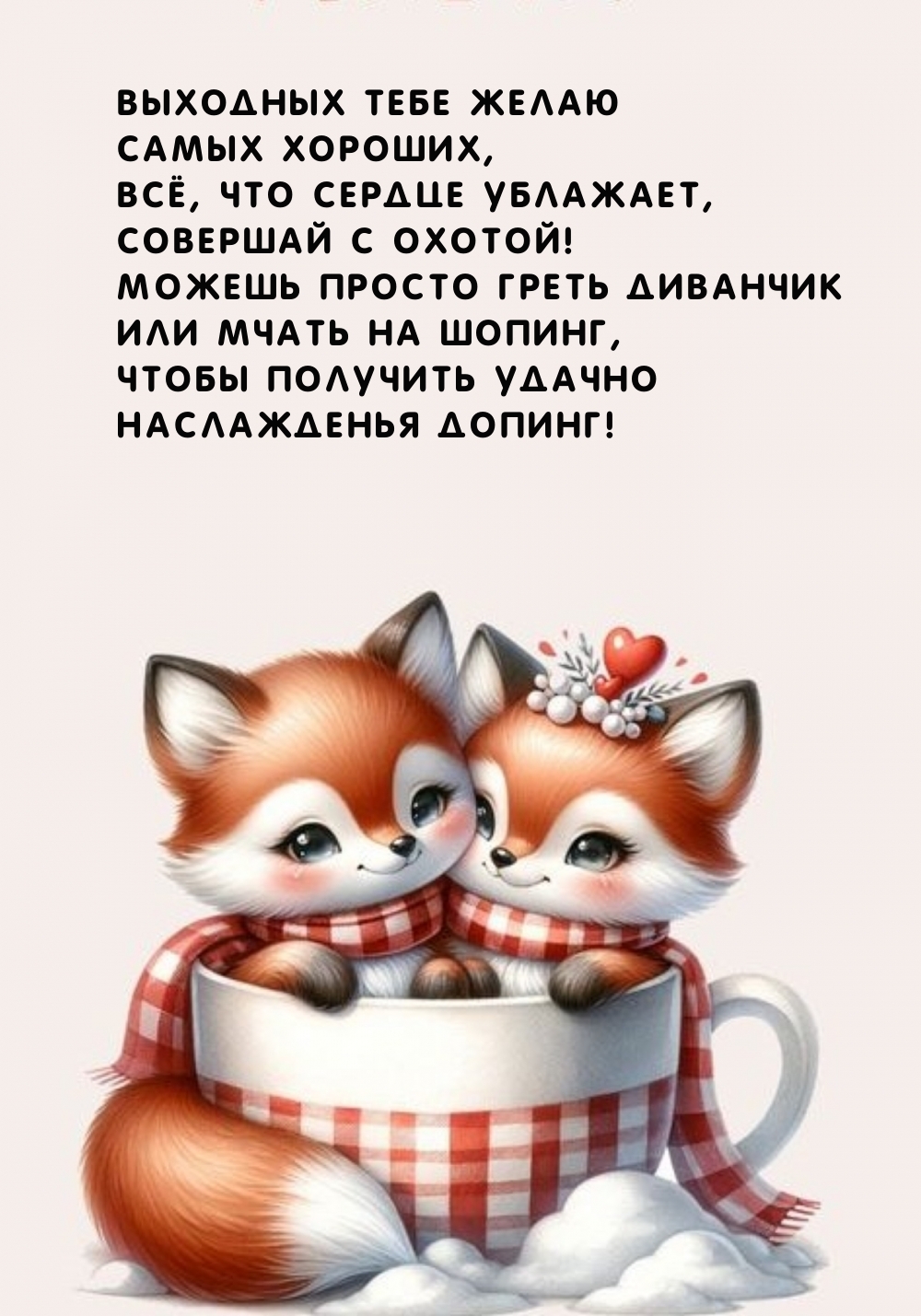 Выходных тебе желаю самых хороших