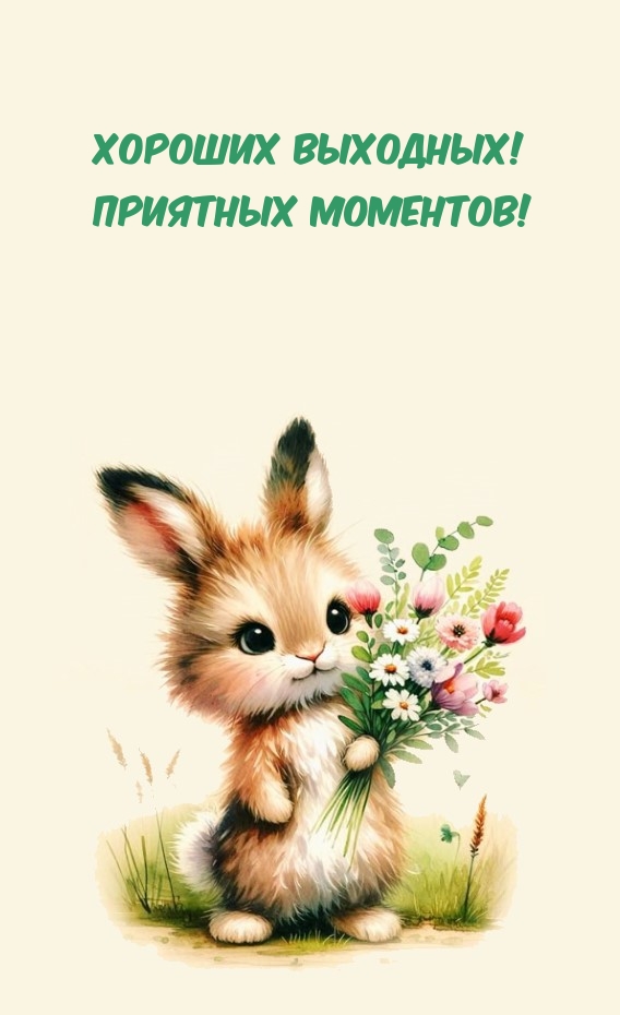 Хороших выходных! Приятных моментов!