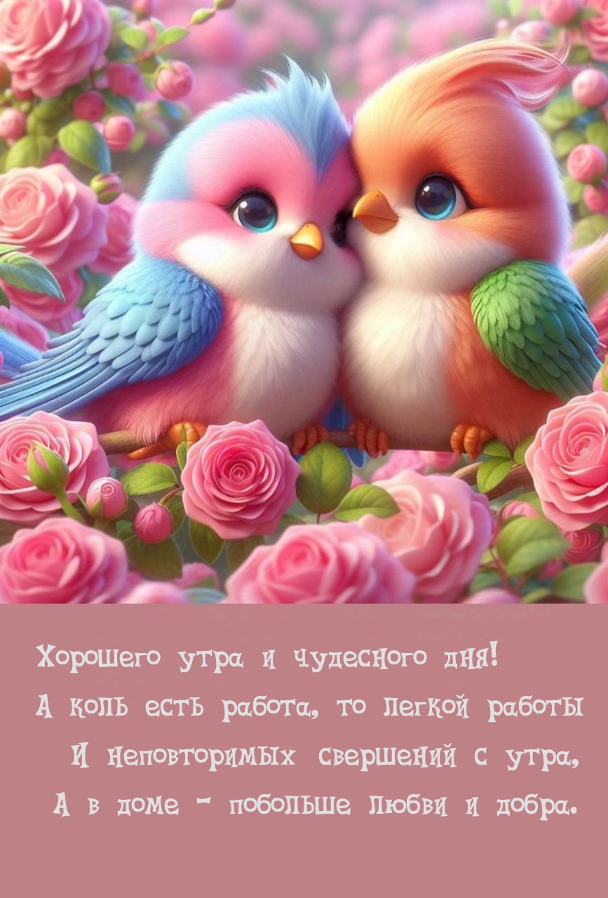 Неповторимых свершений с утра, а в доме — побольше любви и добра.