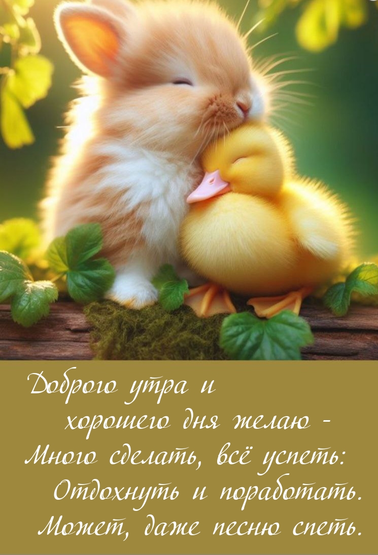 Доброго утра и хорошего дня желаю — много сделать, всё успеть