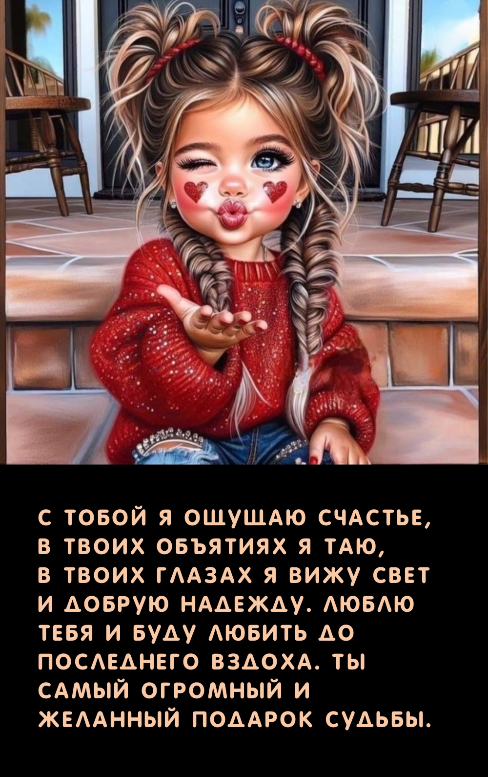Люблю тебя и буду любить до последнего вздоха.
