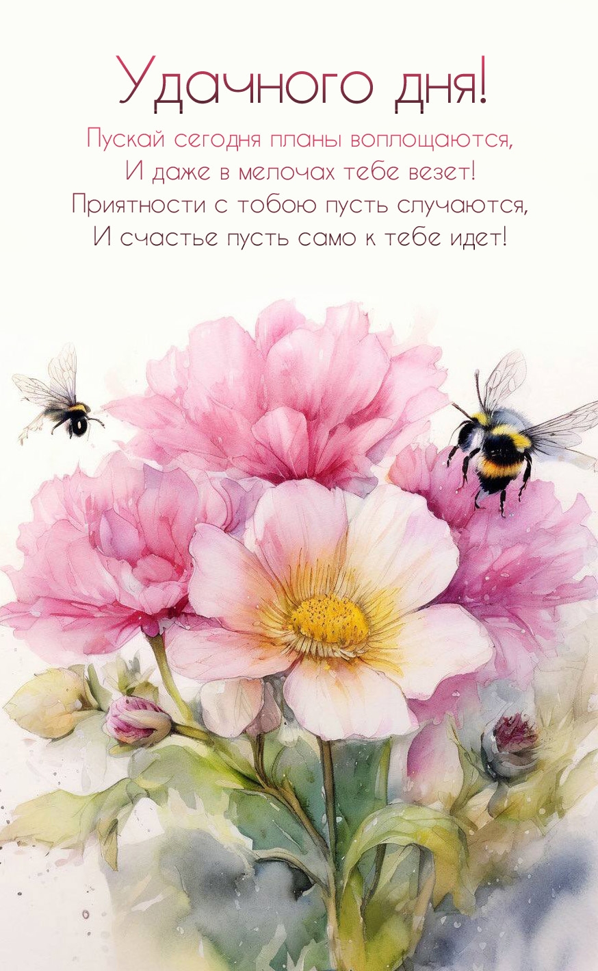 Удачного дня! Пускай сегодня планы воплощаются