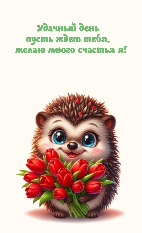 Удачный день пусть ждет тебя, желаю много счастья я!