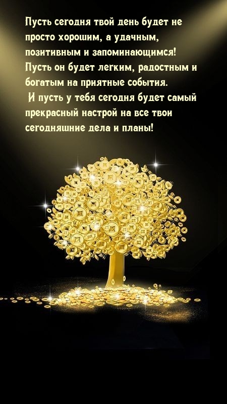 Пусть сегодня твой день будет не просто хорошим, а удачным