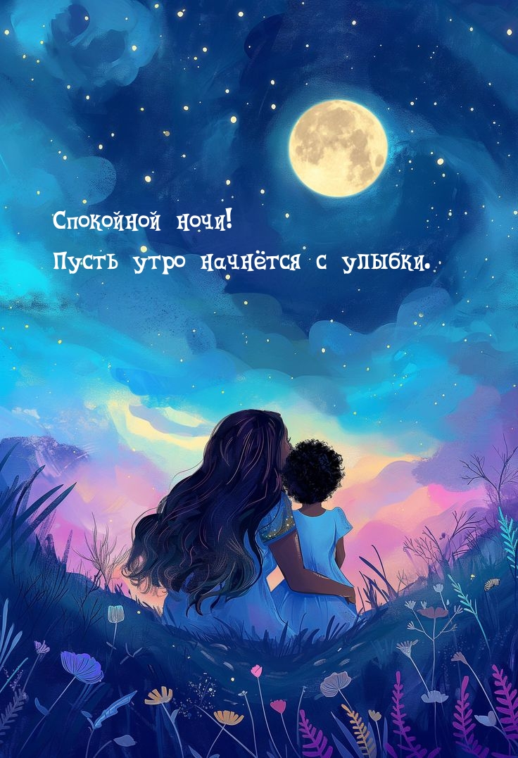 Спокойной ночи! Пусть утро начнётся с улыбки.
