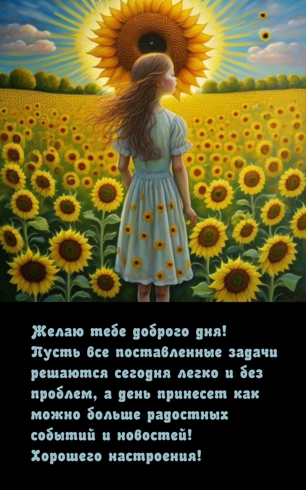 Желаю тебе доброго дня! Хорошего настроения!