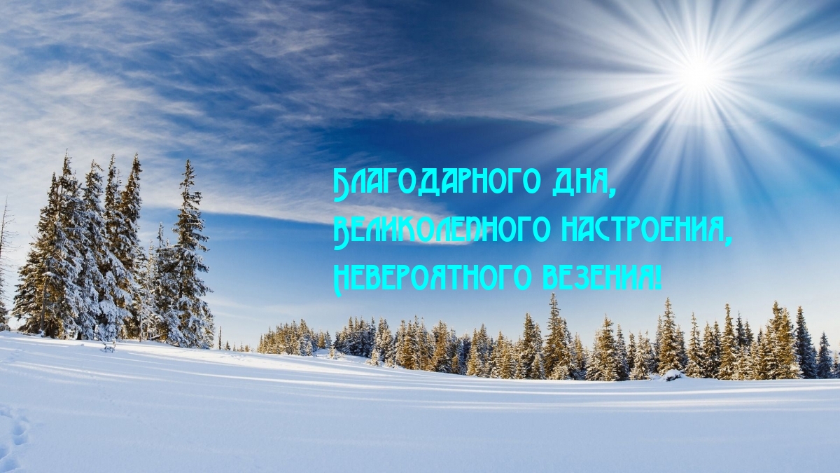 Благодарного дня, великолепного настроения, невероятного везения!