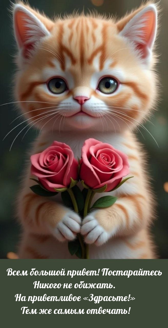 Всем большой привет! Постарайтесь никого не обижать.