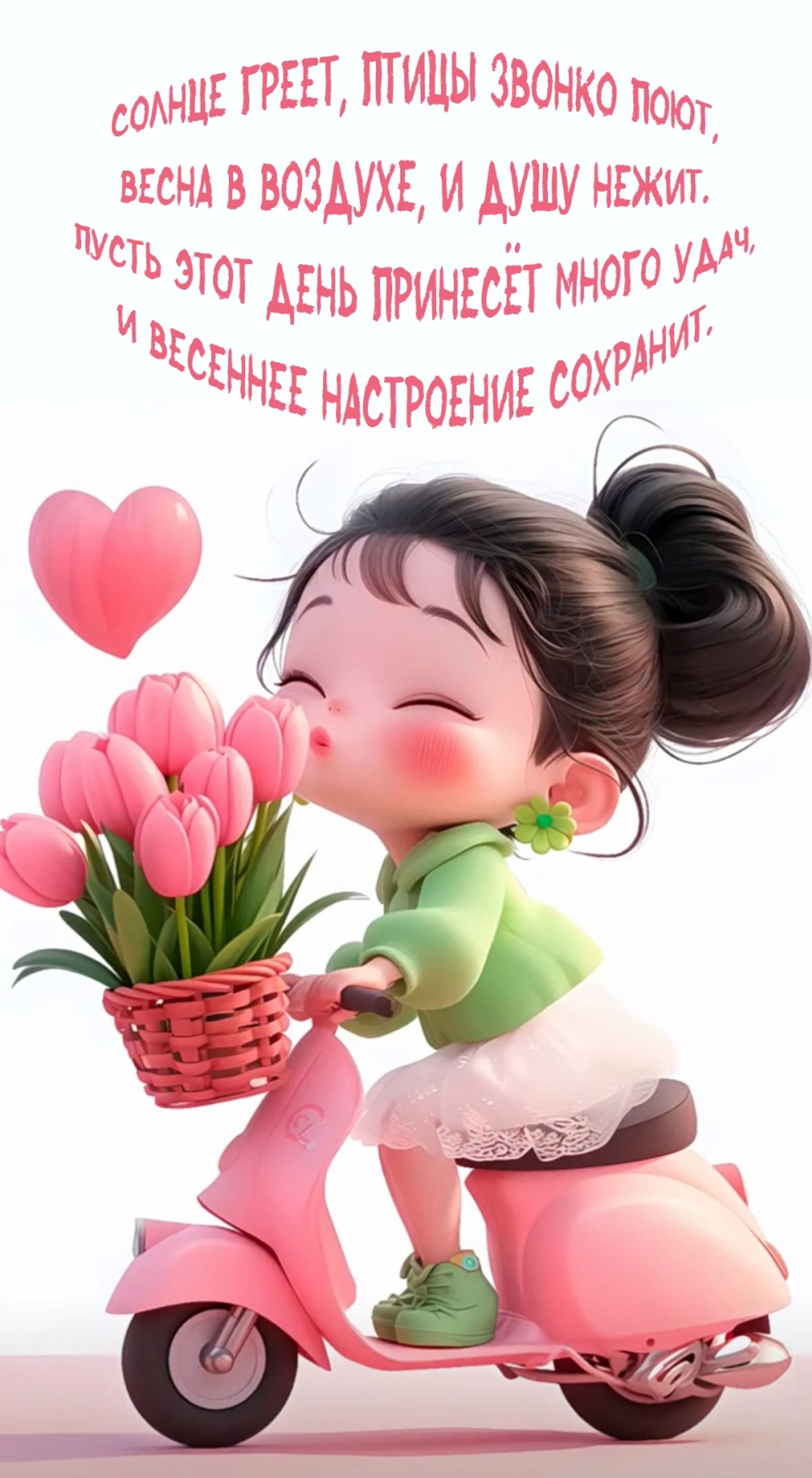 Пусть этот день принесёт много удач, и весеннее настроение сохранит