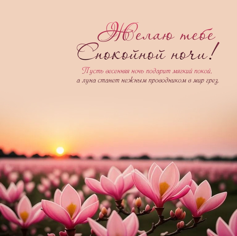 Желаю тебе Спокойной весенней ночи!