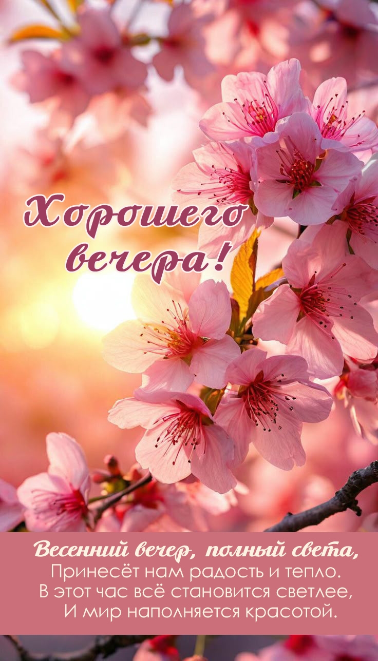 Хорошего вечера! Красивое пожелание в стихах