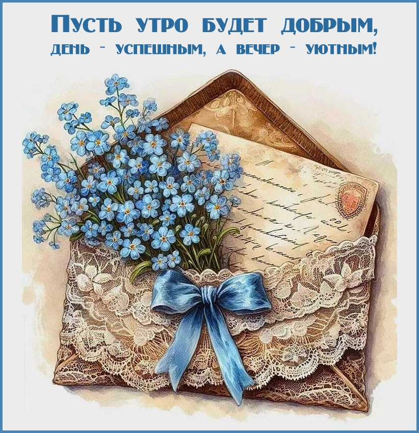 Пусть утро будет добрым, день — успешным, а вечер — уютным!