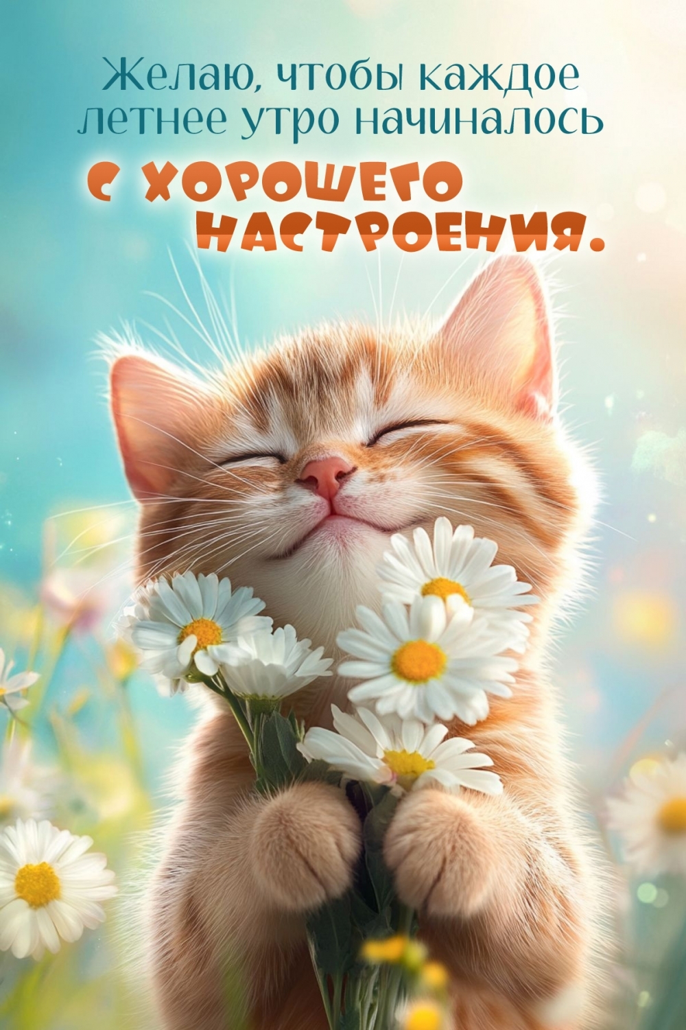 Желаю, чтобы каждое летнее утро начиналось с хорошего настроения.