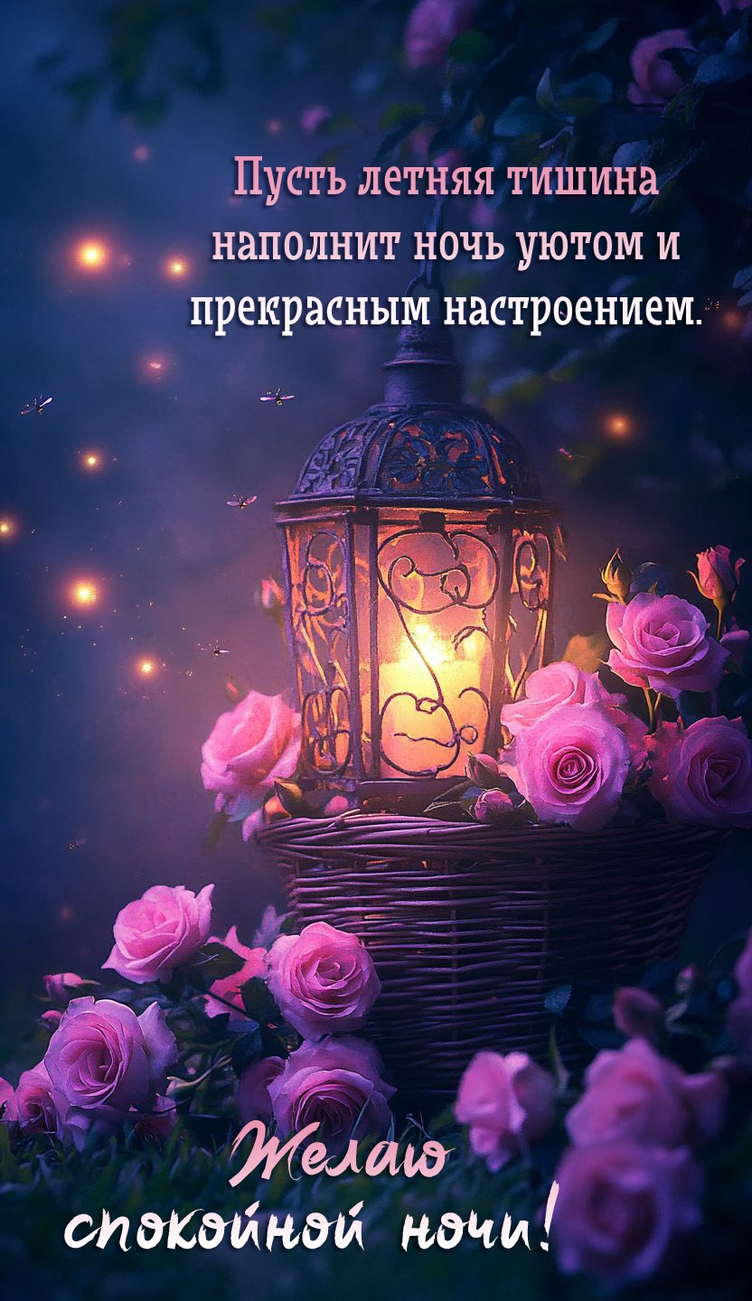 Пусть летняя тишина наполнит ночь уютом и прекрасным настроением