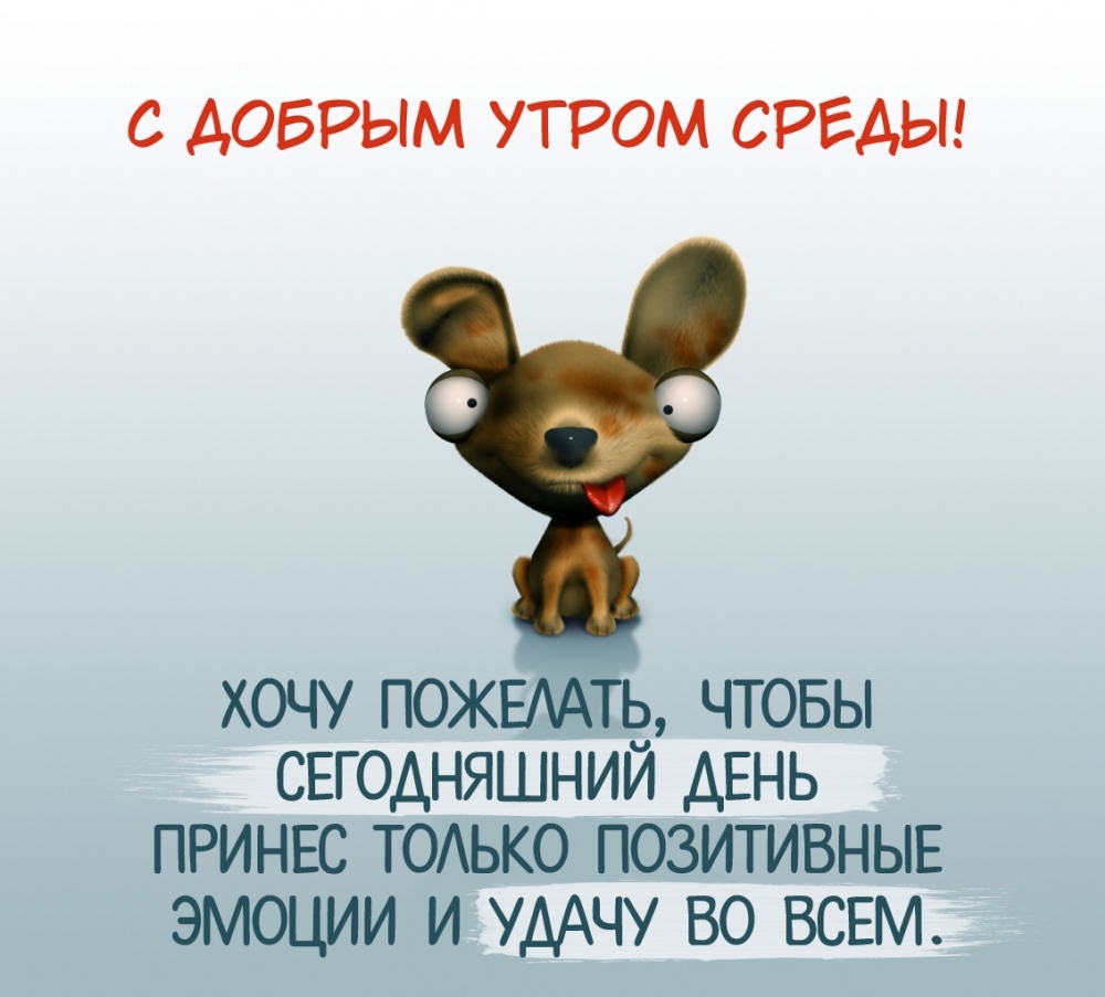 С добрым утром среды! Позитива и удачи во всем!