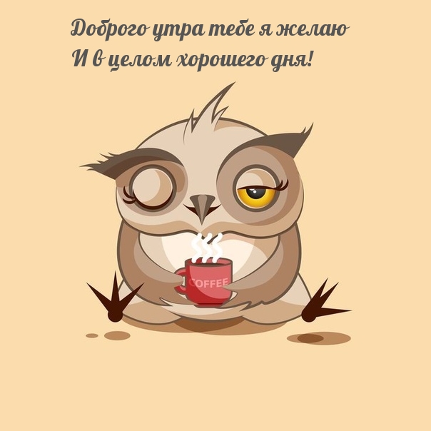 Доброго утра тебе я желаю и в целом хорошего дня!