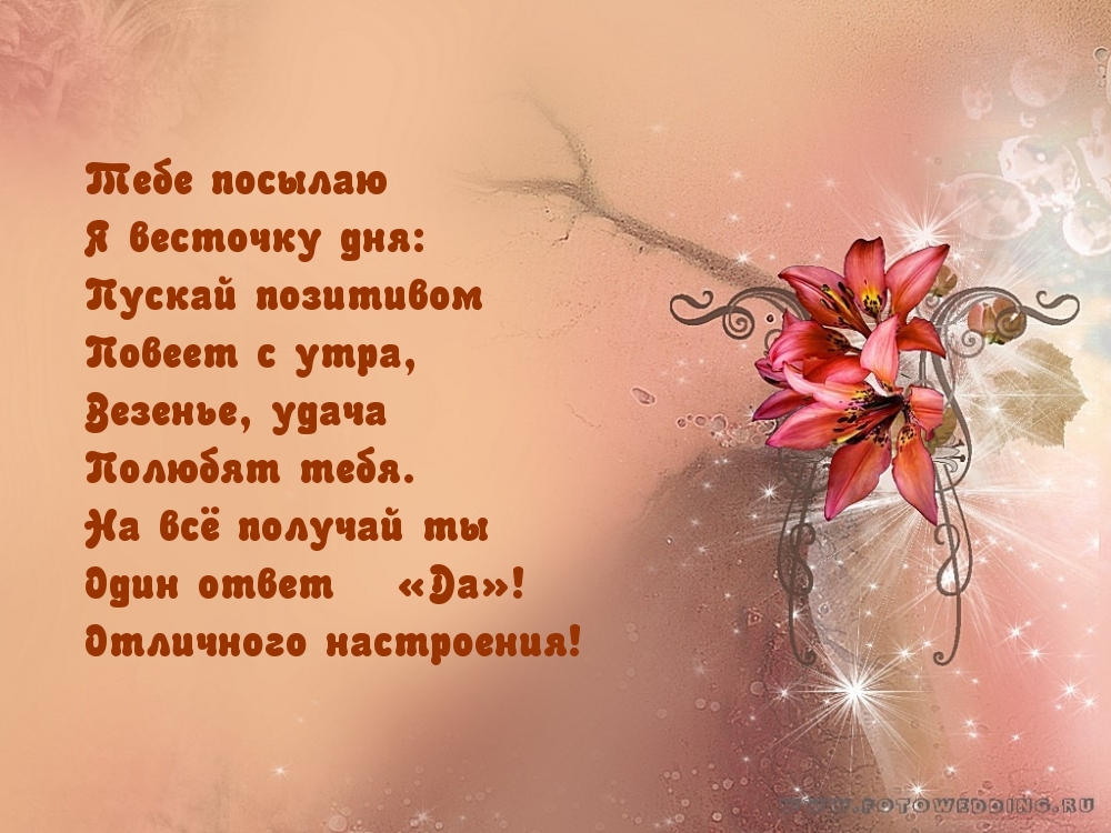 Пускай позитивом повеет с утра!
