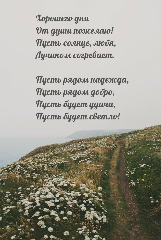 Хорошего дня от души пожелаю