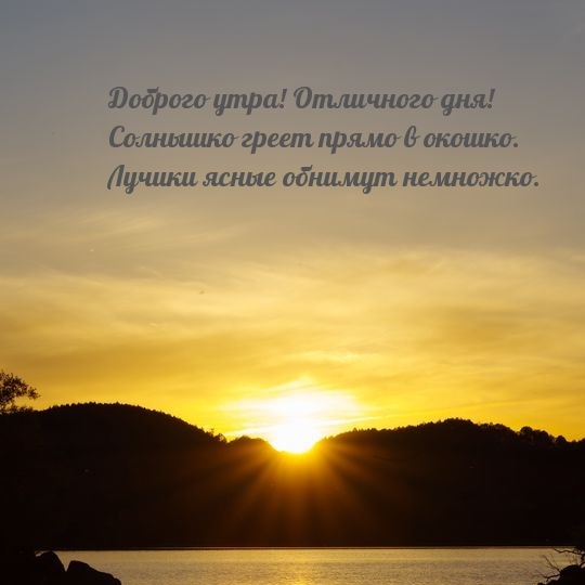 Доброго утра! Отличного дня! Солнышко греет прямо в окошко