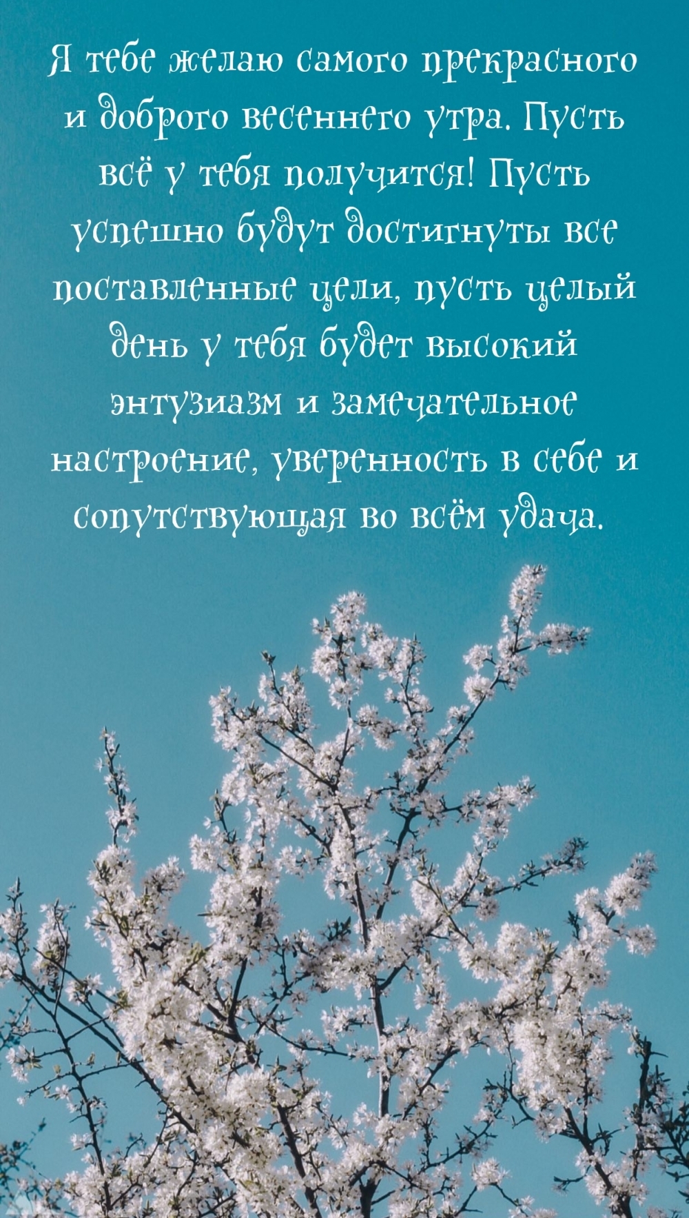 Я желаю тебе самого прекрасного весеннего утра