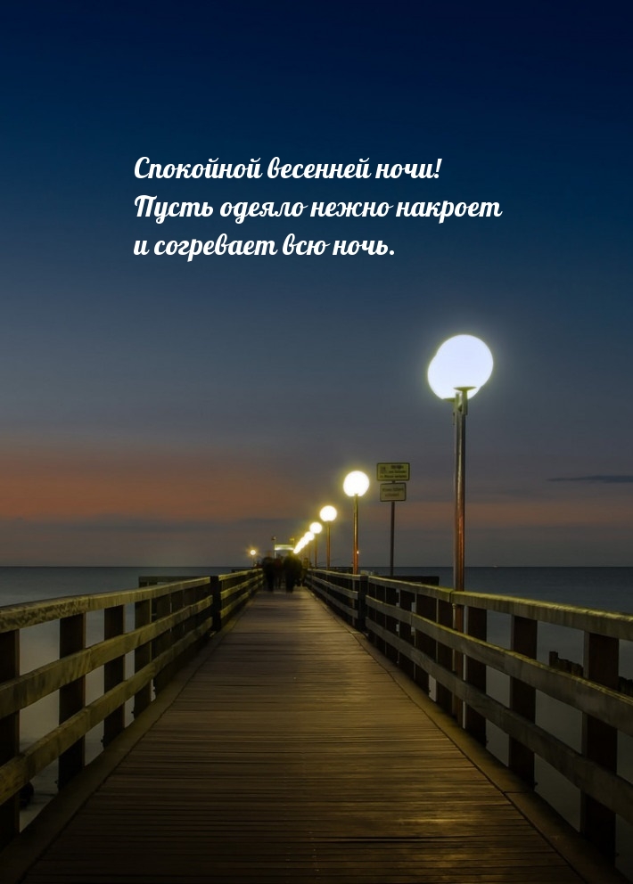 Пусть одеяло нежно накроет. Спокойной весенней ночи!