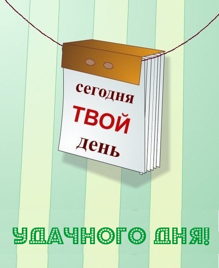 Удачного дня! Сегодня твой день