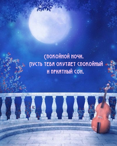 Спокойной ночи. Пусть тебя окутает спокойный и приятный сон.