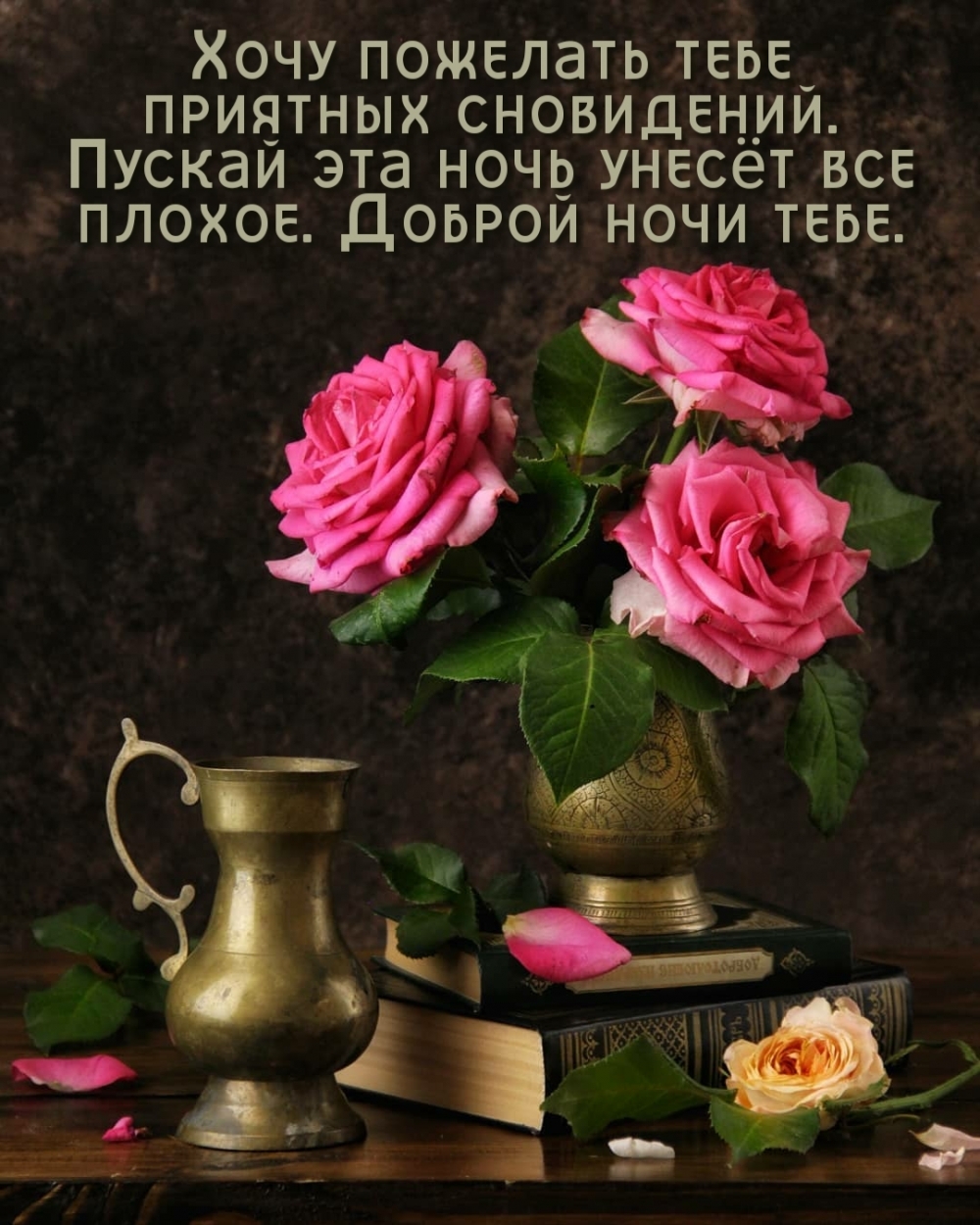 Пускай эта ночь унесёт все плохое. Доброй ночи тебе.