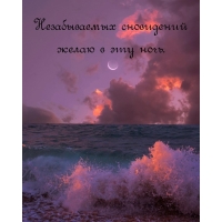 Незабываемых сновидений желаю в эту ночь.