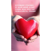Огромное спасибо от всей моей души! Слова мои простые, прими!