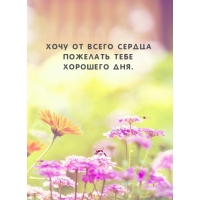 Хочу от всего сердца пожелать тебе хорошего дня.