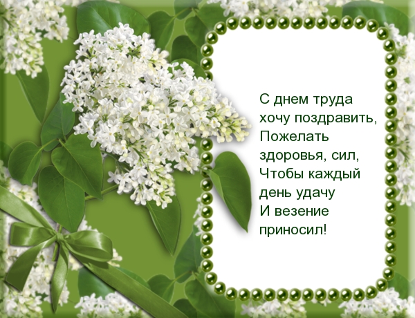 С днем труда хочу поздравить!