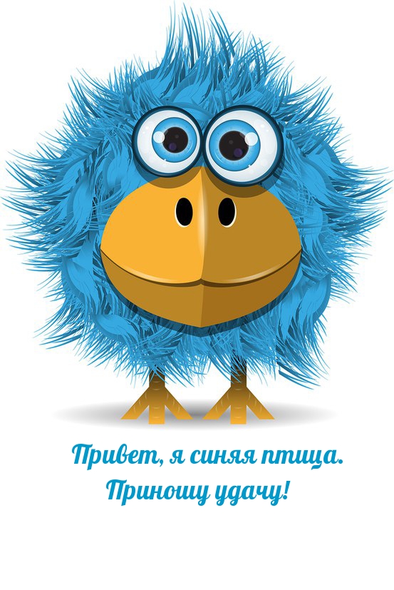 Привет, я синяя птица. Приношу удачу!
