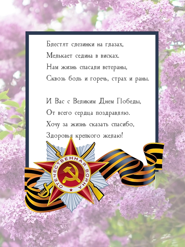 Поздравляю Вас с Великим Днем Победы!
