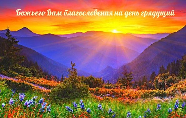 Божьего Вам благословения на день грядущий
