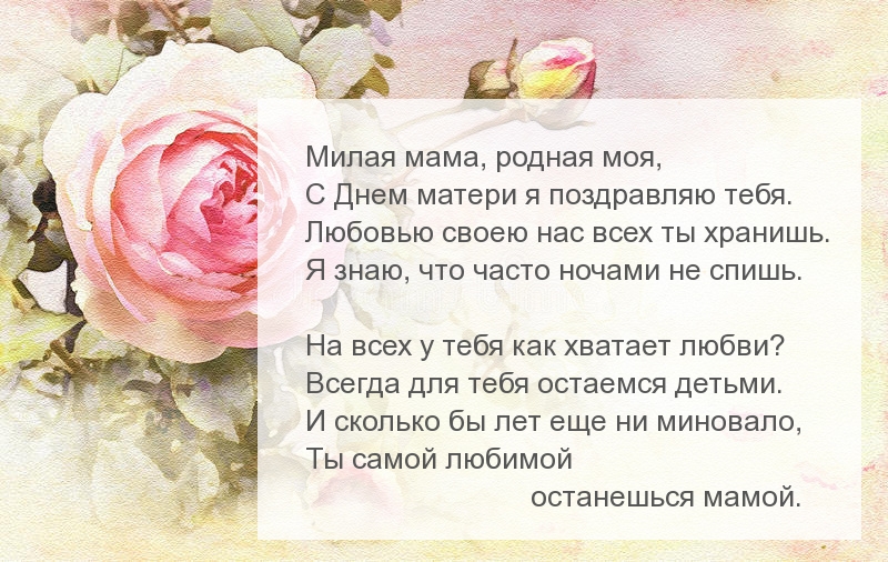 С Днем матери я поздравляю тебя