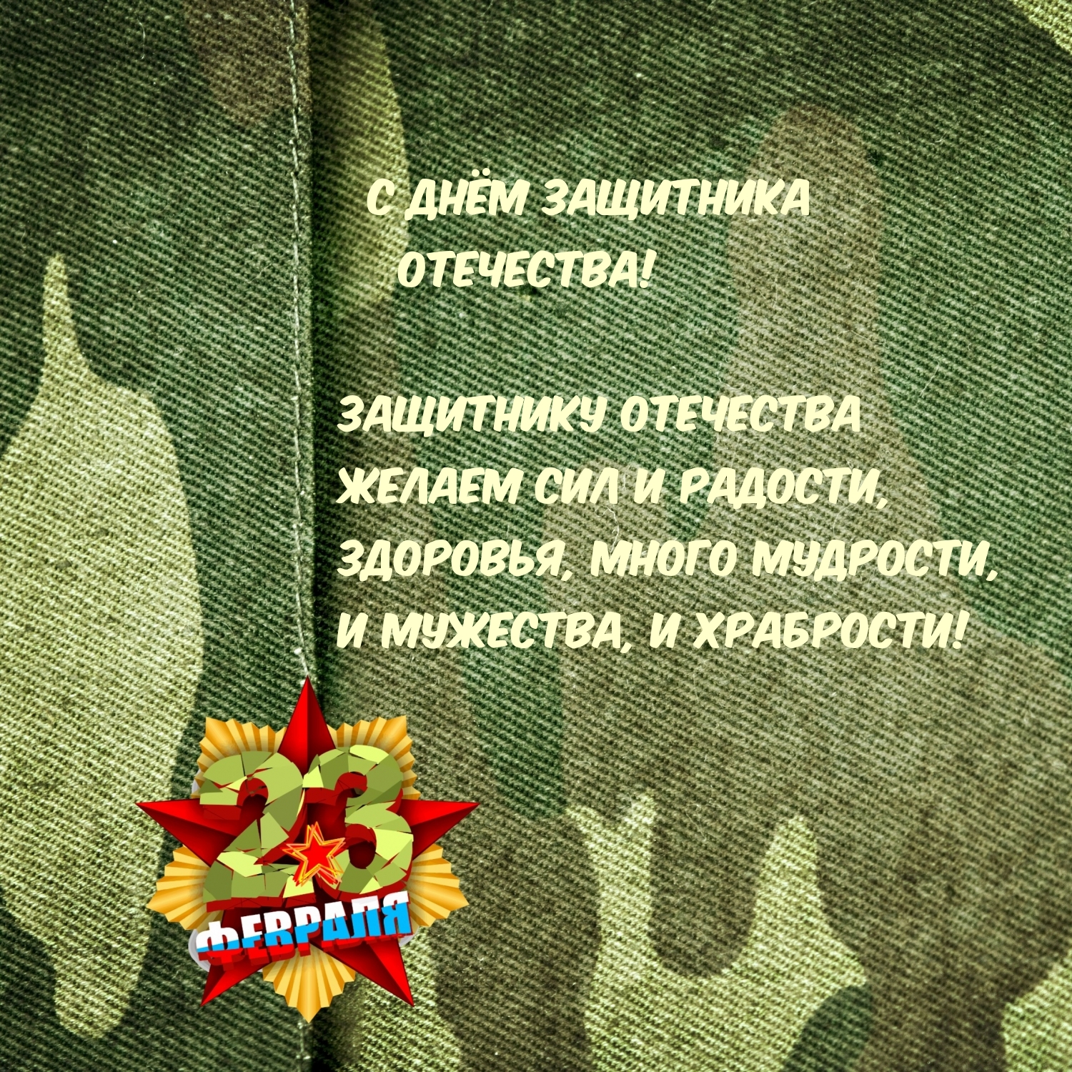 Защитнику Отечества Желаем сил и радости!