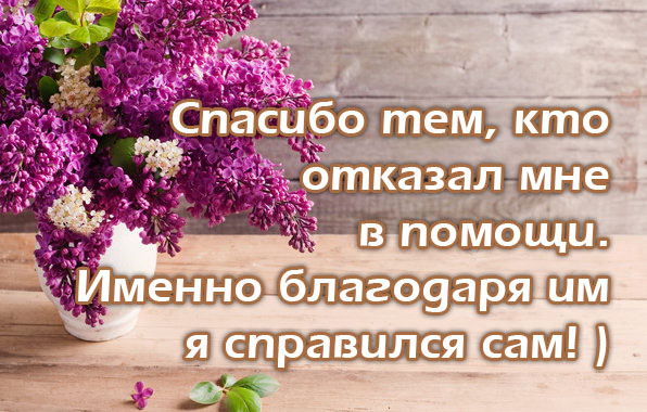 Спасибо тем, кто отказал мне в помощи