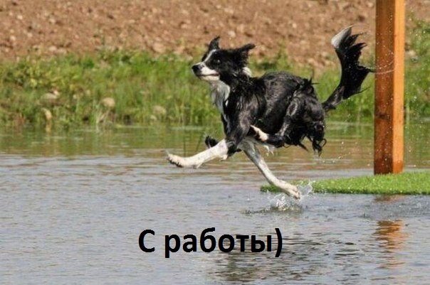 С работы)