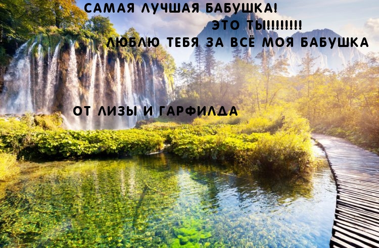 Люблю тебя за всё моя бабушка От Лизы и Гарфилда