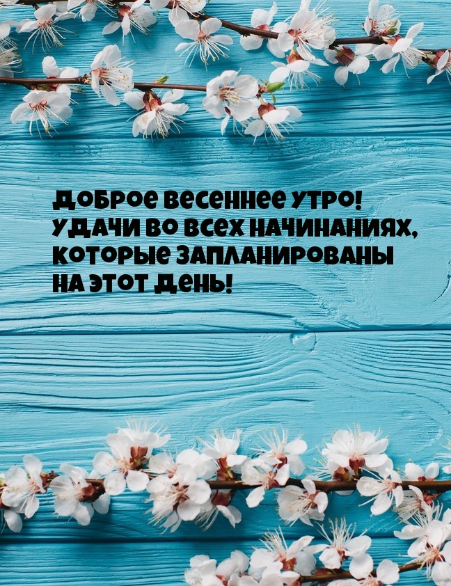 Картинки с надписями.  Доброе весеннее утро! Удачи во всех начинаниях.