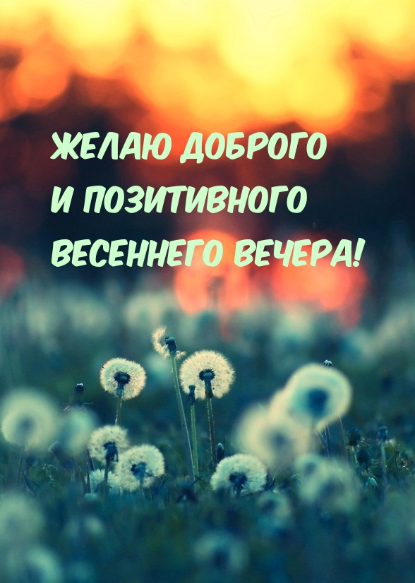 Желаю доброго и позитивного весеннего вечера!
