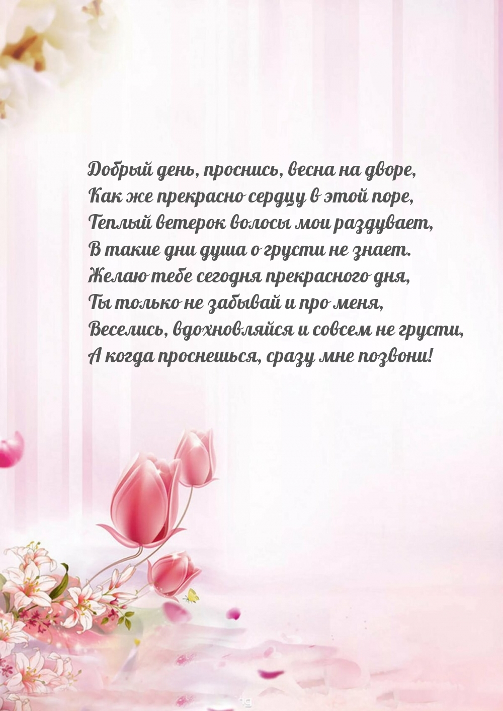 Добрый день, проснись, весна на дворе