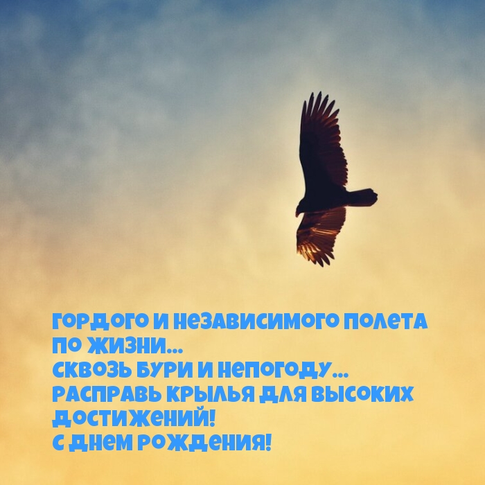 Расправь крылья для высоких достижений! С днем рождения!