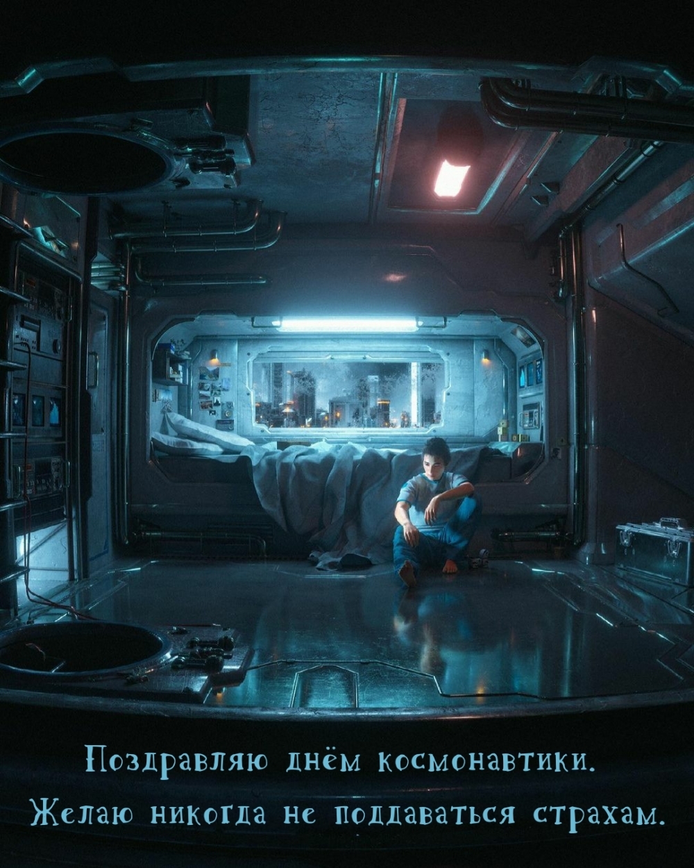 С днём космонавтики. Желаю никогда не поддаваться страхам.