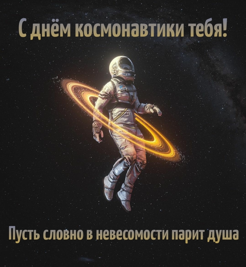 С днём космонавтики тебя! Пусть словно в невесомости парит душа