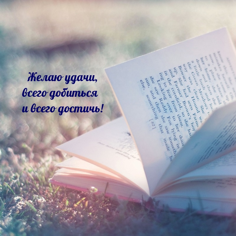 Желаю удачи, всего добиться и всего достичь!