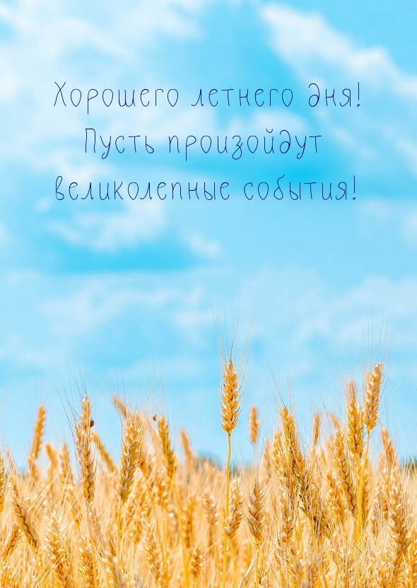 Хорошего летнего дня! Пусть произойдут великолепные события!